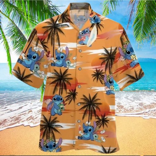 Stitch Ohana Surfing Orange Beach Disney Cruise 2023 Disney Hawaiian Shirt