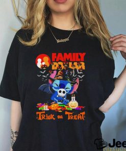 Stitch family dollar trick or treat Halloween tee shirt