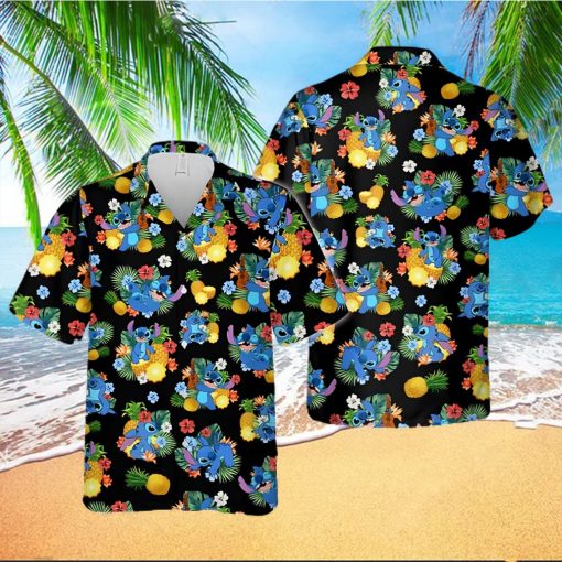 Stitch hawaiian shirt Disney Hawaiian Shirt Stitchh Guitar Tropical Beach Short Sleeve Shirts