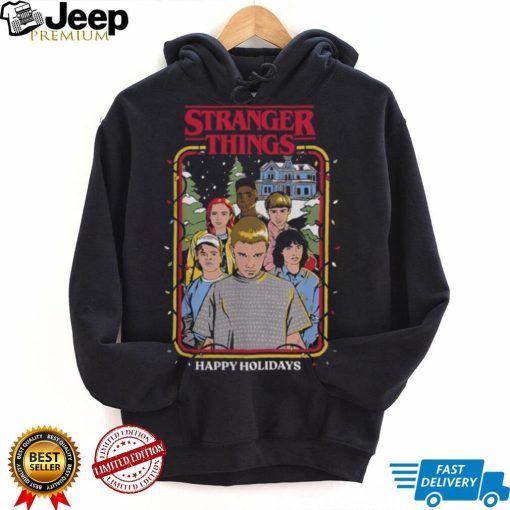 Stranger Things Christmas Lights Group Logo Graphic T Shirt