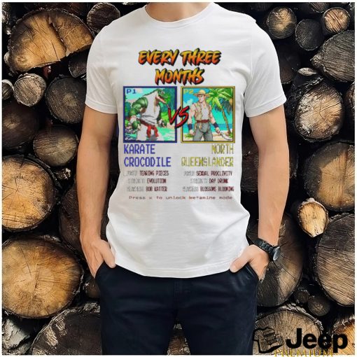 Street fighter every three months Karate crocodile vs North queenslander game shirt