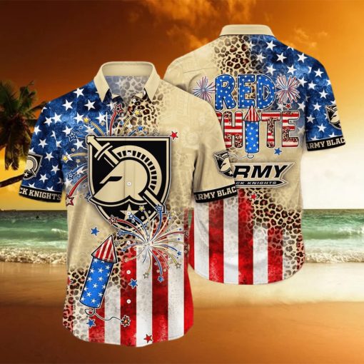 Stylish NCAA Army Black Knights Hawaiian Shirt Fireworks Independence Day