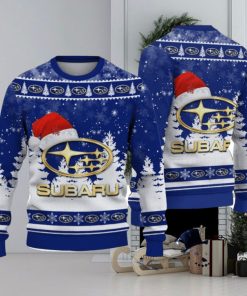 Subaru Logo Wearing Santa Hat Christmas Gift Ugly Christmas Sweater Christmas Gift Ideas