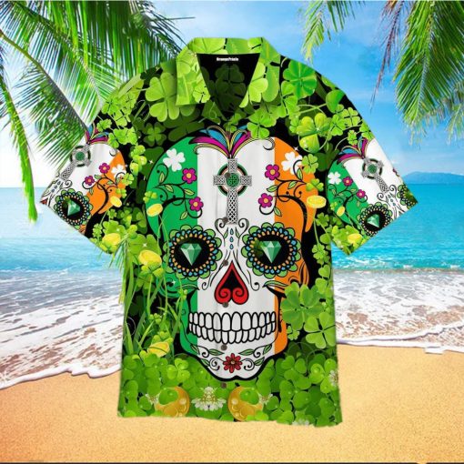 Sugar Skull Saint St Patricks Day Hot Version Hawaiian Shirt