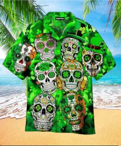 Sugar Skull St Patrick’s Day Hot Outfit Hawaiian Shirt