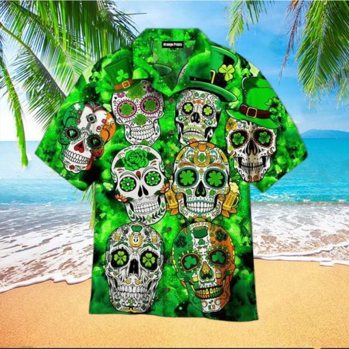 Sugar Skull St Patrick’s Day Hot Outfit Hawaiian Shirt