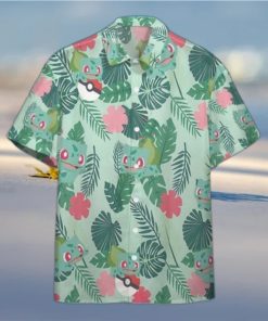 Summer Aloha Bulbasaur Pokemon Hawaiian Shirt Palm Leaves Pattern Beach Gift For Friend