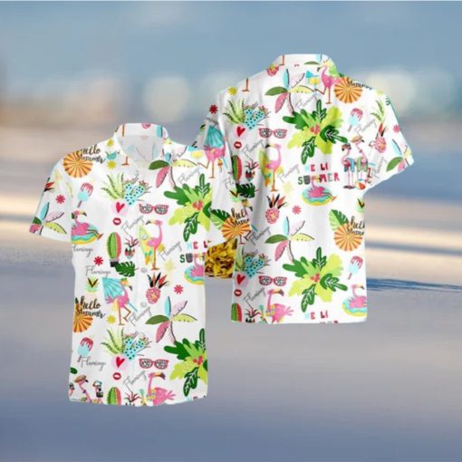 Summer Aloha Flamingo Hawaiian Shirt Beach Vacation Gift