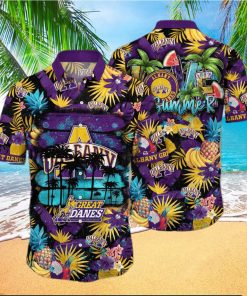 Summer Aloha NCAA Albany Great Danes Hawaiian Shirt Tropical Fruit Pattern