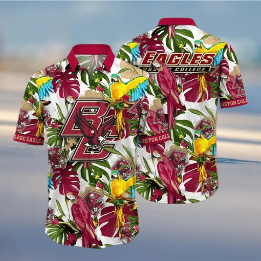 Summer Aloha NCAA Boston College Eagles Hawaiian Shirt Birds And Palm Leaves