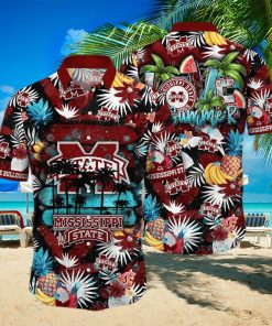 Summer Aloha NCAA Mississippi State Bulldogs Hawaiian Shirt Tropical Fruit Pattern