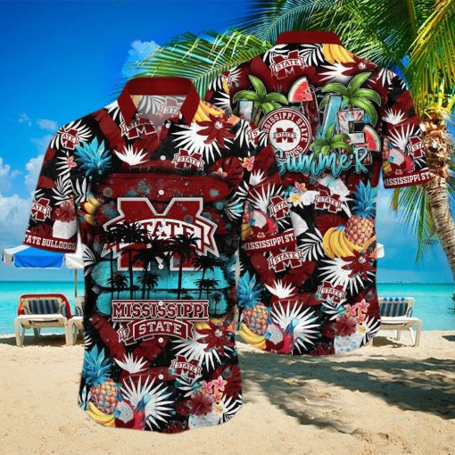 Summer Aloha NCAA Mississippi State Bulldogs Hawaiian Shirt Tropical Fruit Pattern