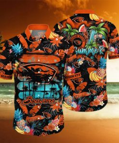 Summer Aloha NCAA Oregon State Beavers Hawaiian Shirt Tropical Fruit Pattern