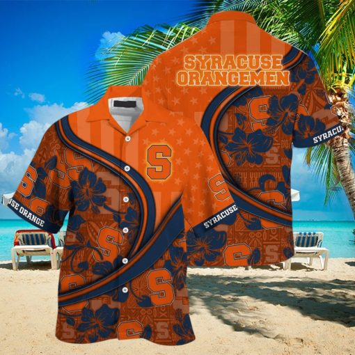 Summer Aloha NCAA Syracuse Orange Hawaiian Shirt Custom Name Beach Lovers Gift