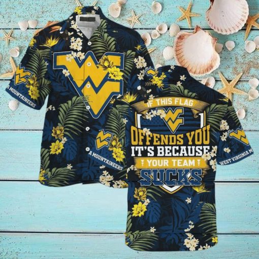 Summer Aloha NCAA Virginia Mountaineers Hawaiian Shirt If This Flag Offends You