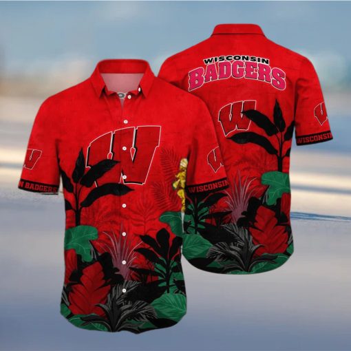 Summer Aloha NCAA Wisconsin Badgers Hawaiian Shirt Beach Gift For Friend hawaiian shirt