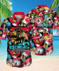 Summer Aloha NHL Chicago Blackhawks Hawaiian Shirt Tropical Fruit Pattern