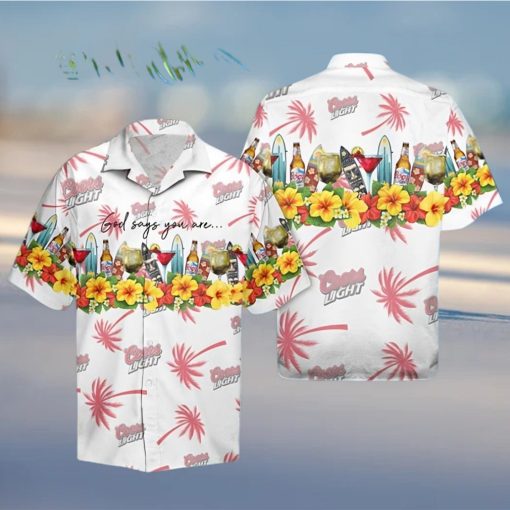 Summer Coors Light Short Sleeve Hawaiian Shirt