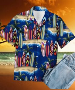 Summer Surfboard Palm Tree Hawaiian Aloha Shirts