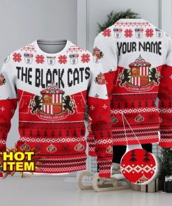 Sunderland AFC Big Logo Custom Name 3D Ugly Christmas Sweater Christmas Gift For Big Fans