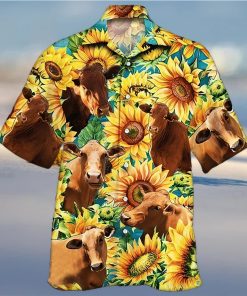 Sunflower Hawaiian Shirt Sunflower With Cow Aloha Shirt, Aloha Hawaiian Shirts