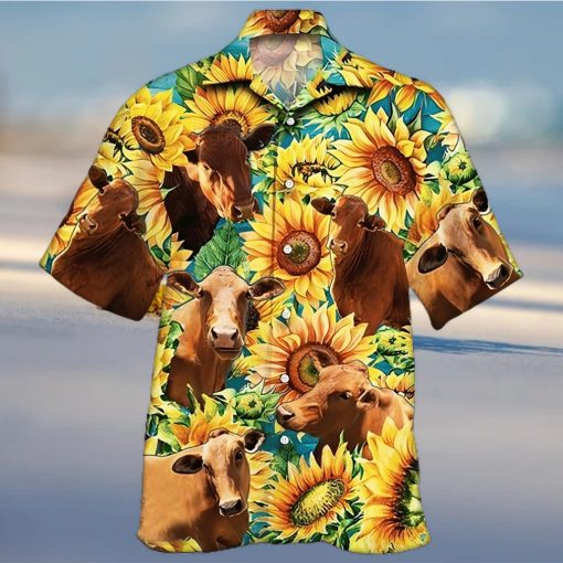 Sunflower Hawaiian Shirt Sunflower With Cow Aloha Shirt, Aloha Hawaiian Shirts