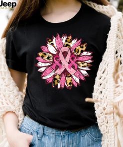 Sunflower Pink Breast Cancer Awareness Women Warrior T Shirt