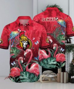 Sunscreen Themed Ottawa Senators NHL Hawaiian Aloha Shirt