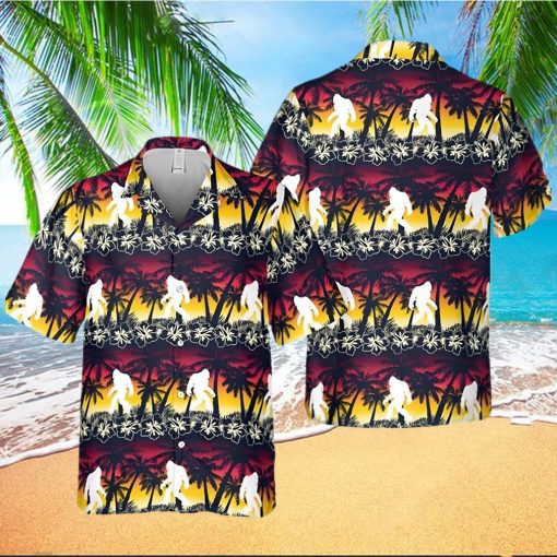 Sunset Tropical Bigfoot Hawaii Shirt Hawaiian Summer Party