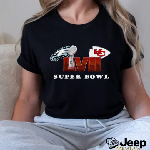 Super Bowl Games 2023 Kansas City and Eagles Football T Shirt