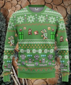 Super Mario Bros Funny Sweater, Family Ugly Christmas Gaming Fun