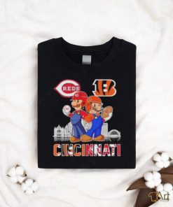 Super Mario Players CIncinnati Reds and Bengals Shirt