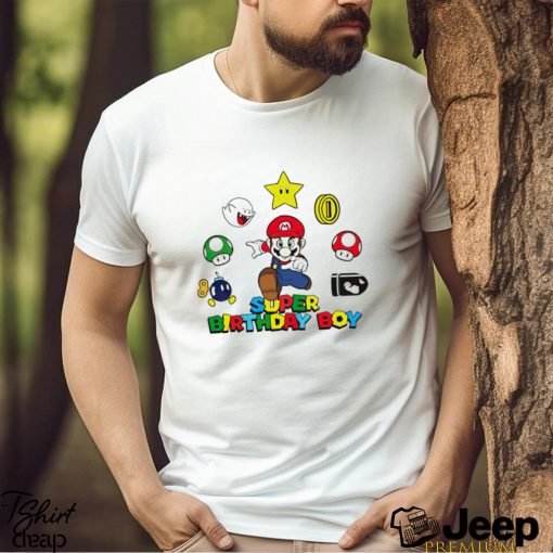 Super Mario birthday boy svg birthday party shirt