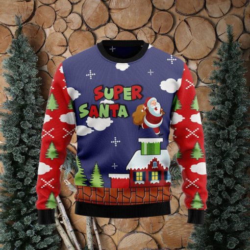 Super Santa Ugly Christmas Sweater Gift Men Women