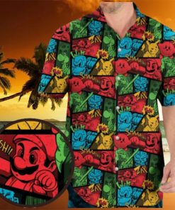 Super Smash Bros Pattern Hawaiian Shirt