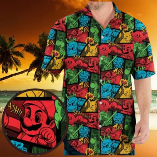 Super Smash Bros Pattern Hawaiian Shirt