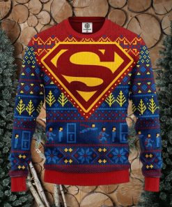 Supermans Ugly Christmas Ugly Sweater Superhero Ugly Xmas