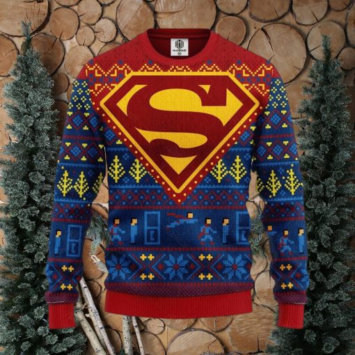 Supermans Ugly Christmas Ugly Sweater Superhero Ugly Xmas