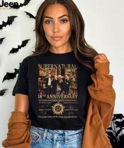 Supernatural 18th Anniversary Thank You For The Memories Signatures Christmas T Shirt