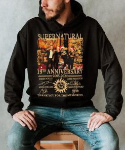 Supernatural 19th Anniversary 2005 2024 Jensen Ackles, Misha Collins, Jared Padalecki And Mark Sheppard Thank You For The Memories Shirt