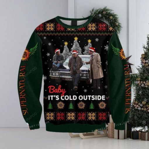 Supernatural Baby It Is Cold Outside Ugly Sweater Christmas Party