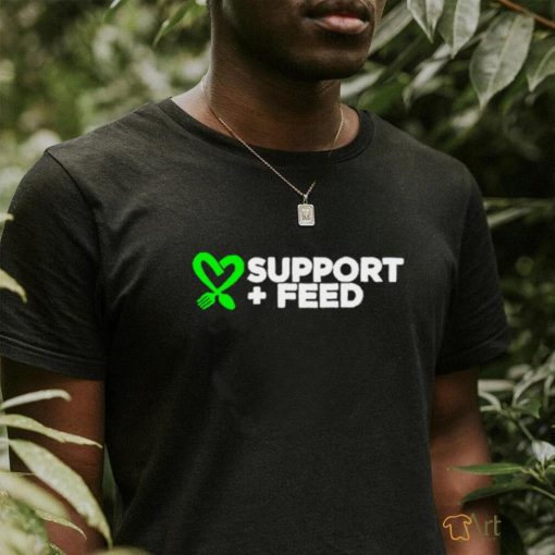 Support and Feed Support plus Feed heart shirt