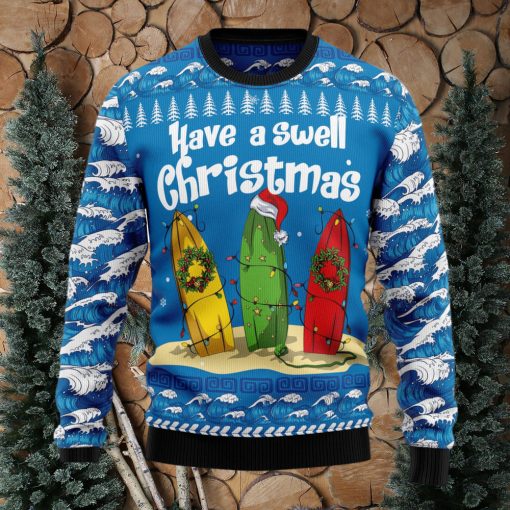 Surfer Swell Ugly Christmas Sweater Thankgiving Gift Men Women