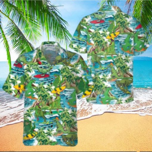 Surfing Dinosaur Hawaiian Shirt