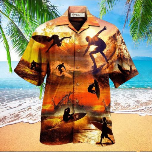 Surfing Is My Therapy Sunset Hawaiian Shirt