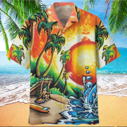 Surfing Orange Unique Design Unisex Hawaiian Shirt