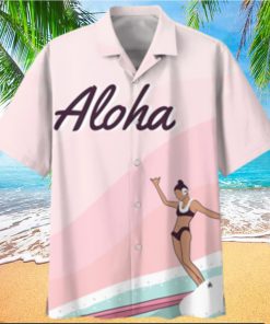 Surfing Pink High Quality Unisex Hawaiian Shirt