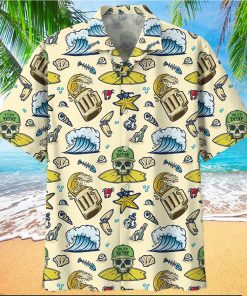 Surfing Tan Awesome Design Unisex Hawaiian Shirt