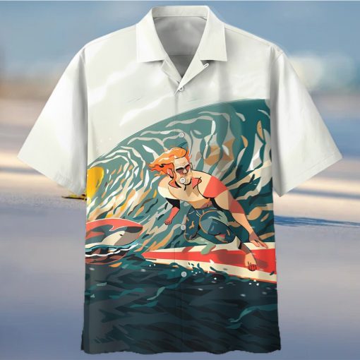 Surfing White Amazing Design Unisex Hawaiian Shirt