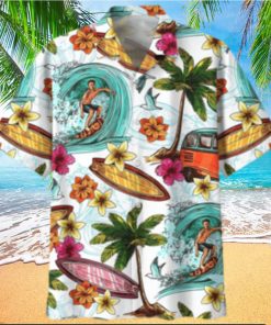 Surfing White Awesome Design Unisex Hawaiian Shirt